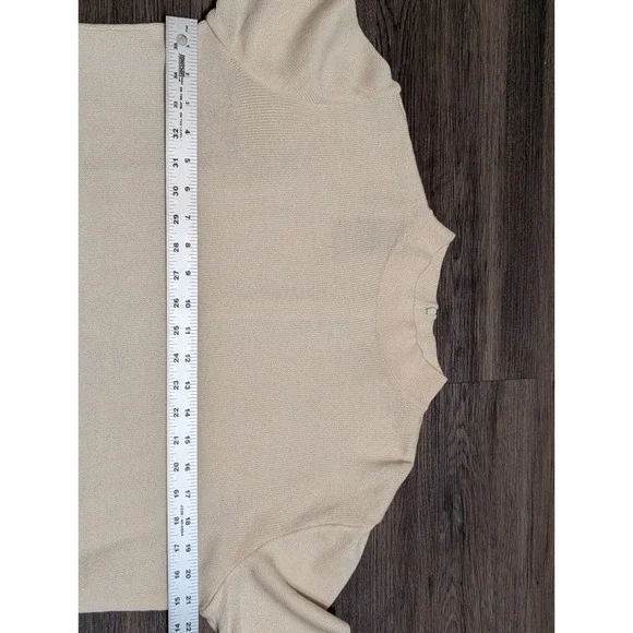 ST‎ JOHN Knit Mock Neck Long Sleeve Sweater Cream Size L - Picture 2 of 5